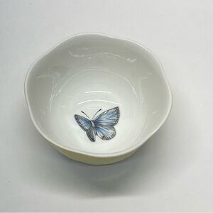 Lenox Butterfly Meadow Bowl Scalloped Edge Small Yellow White Butterfly inside